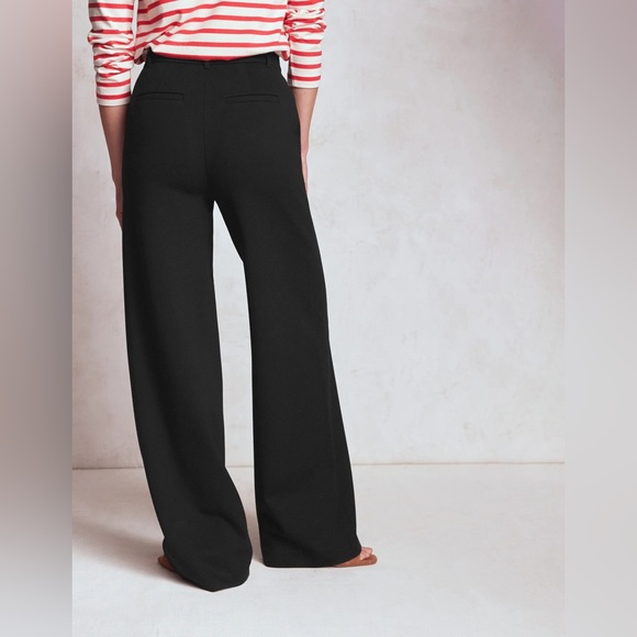 NWT Boden Viscose wide leg black trousers size 10